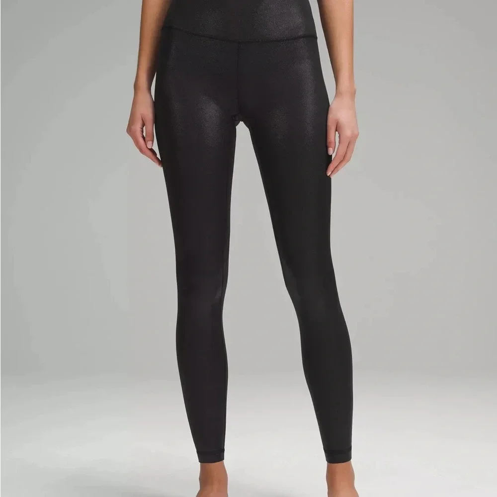 🆕🖤 Lululemon Align HR Pant 28” Shine Radiate Foil Print Black